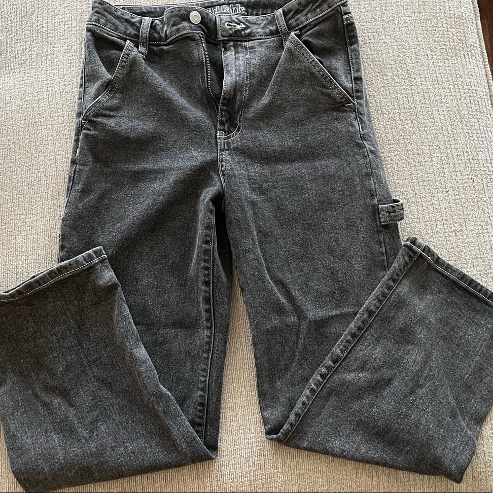 Denim cargo straight leg jeans size 2